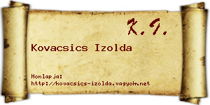 Kovacsics Izolda névjegykártya